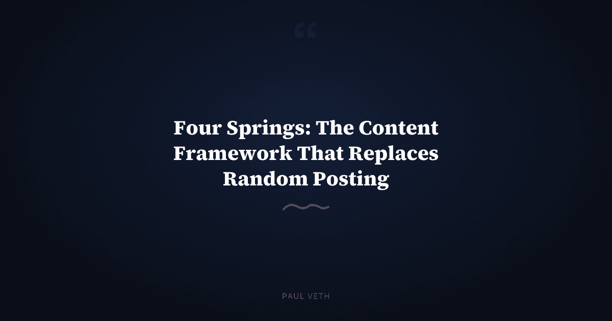 What Is the Four Springs Framework and How Does It Structure Your Content?
