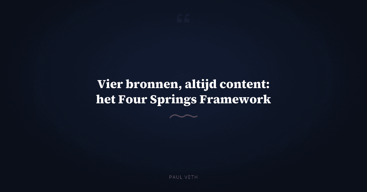 Wat is het Four Springs Framework en hoe vul je het in?