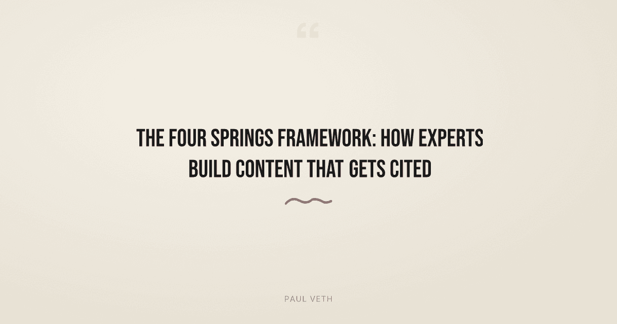 What Is the Four Springs Framework and How Does It Structure Your Content?