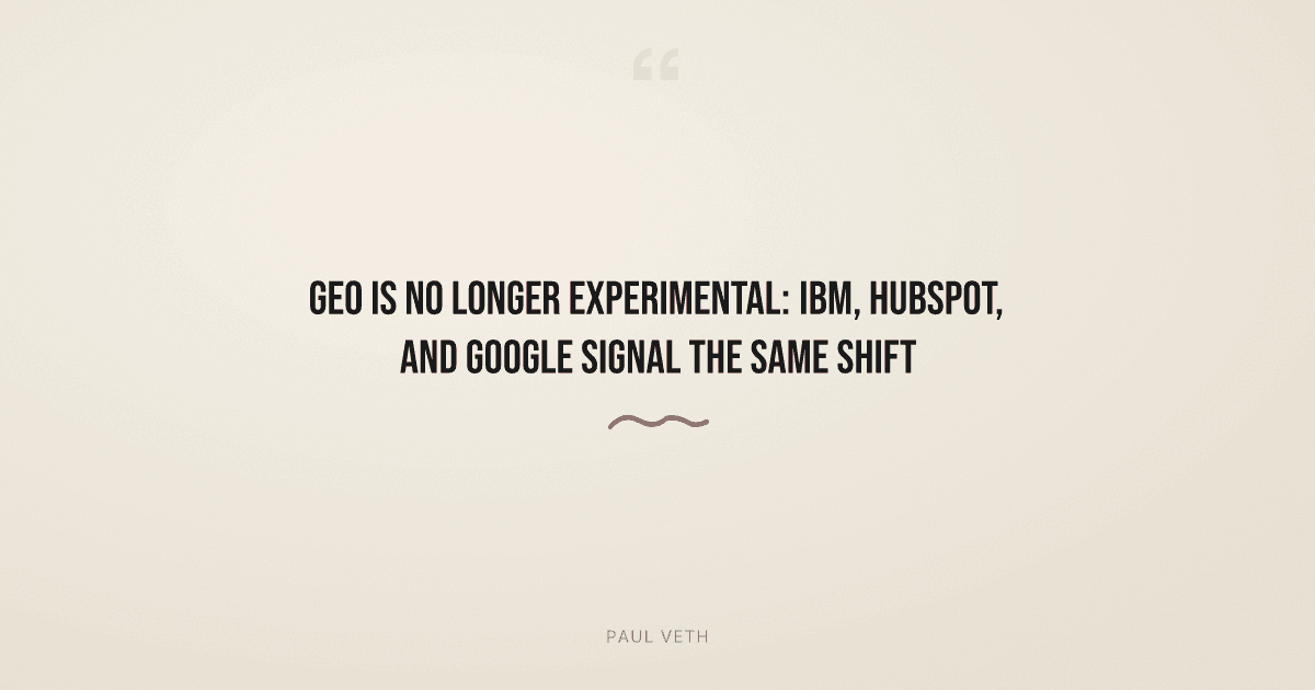 New Research: GEO Is Now an Official Business Function