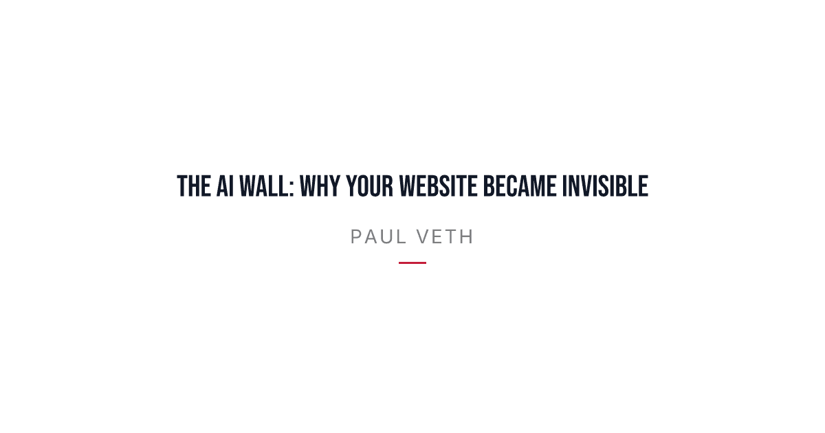 The "AI Wall": Why Your Website Became Invisible in 2026