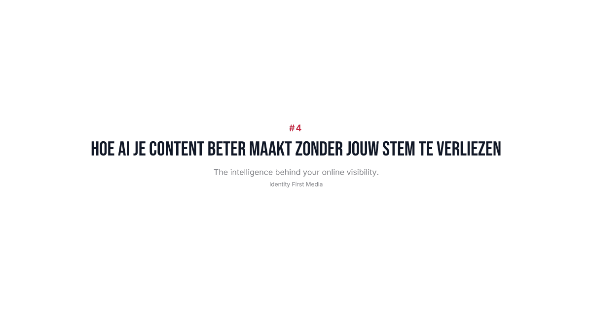 Hoe AI jouw content beter maakt zonder jouw stem te verliezen